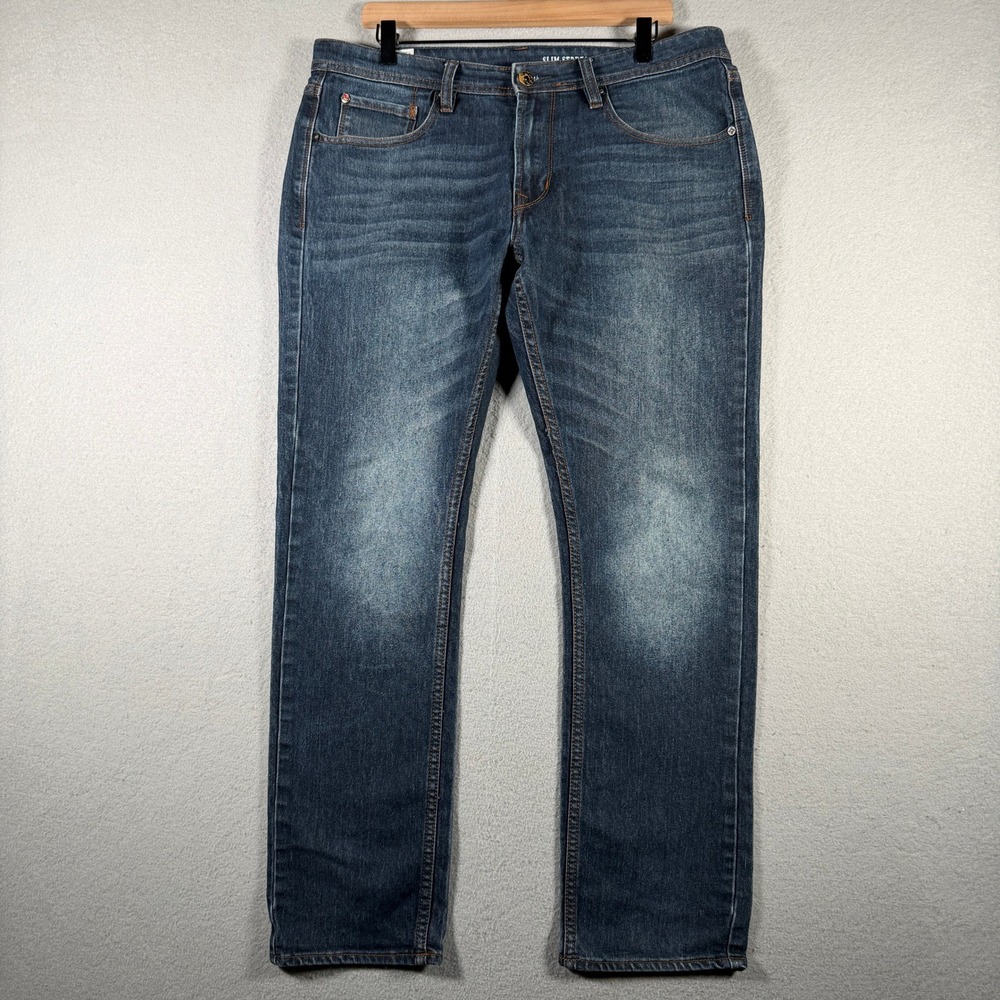 MBX Premium Apparel Mens Slim Stretch Blue Jeans 34x32 Fits 36x30 XCD92502259